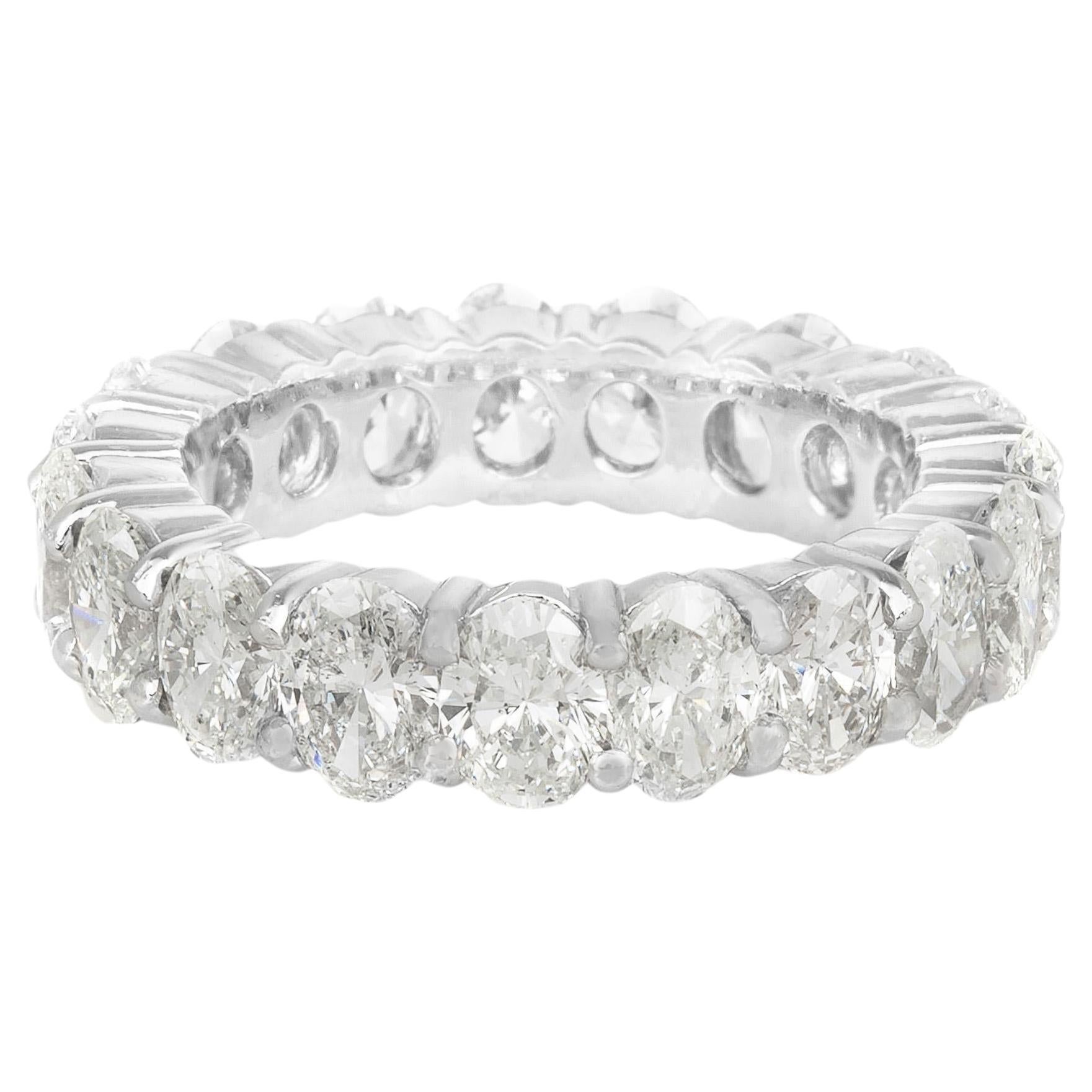 6.43 Carat Oval Cut Diamond Eternity Band For Sale
