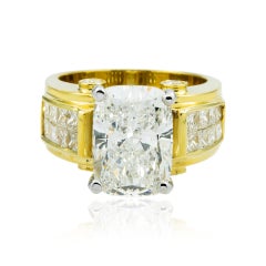 6.43 Carat Radiant Diamond Ring Brilliant White  18K Gold Heirloom-Worthy Glow