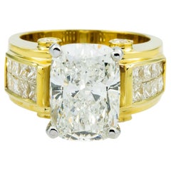 6.43 Carat Radiant Diamond Ring Brilliant White  18K Gold Heirloom-Worthy Glow
