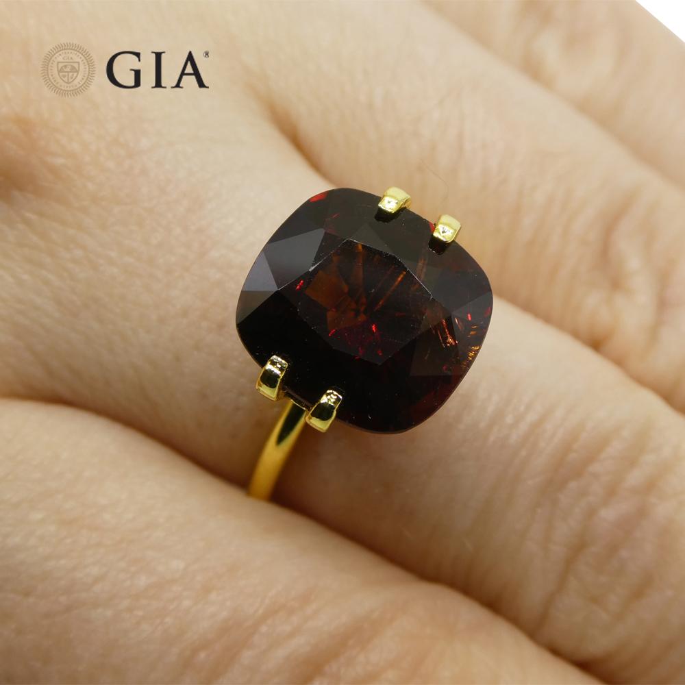 Brilliant Cut 6.43ct Cushion Red Spinel GIA Certified Burma (Myanmar) Unheated  For Sale