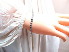 6.43 Carat Natural Diamonds Tennis Bracelet 14kt Gold Classic Graduated Caliber