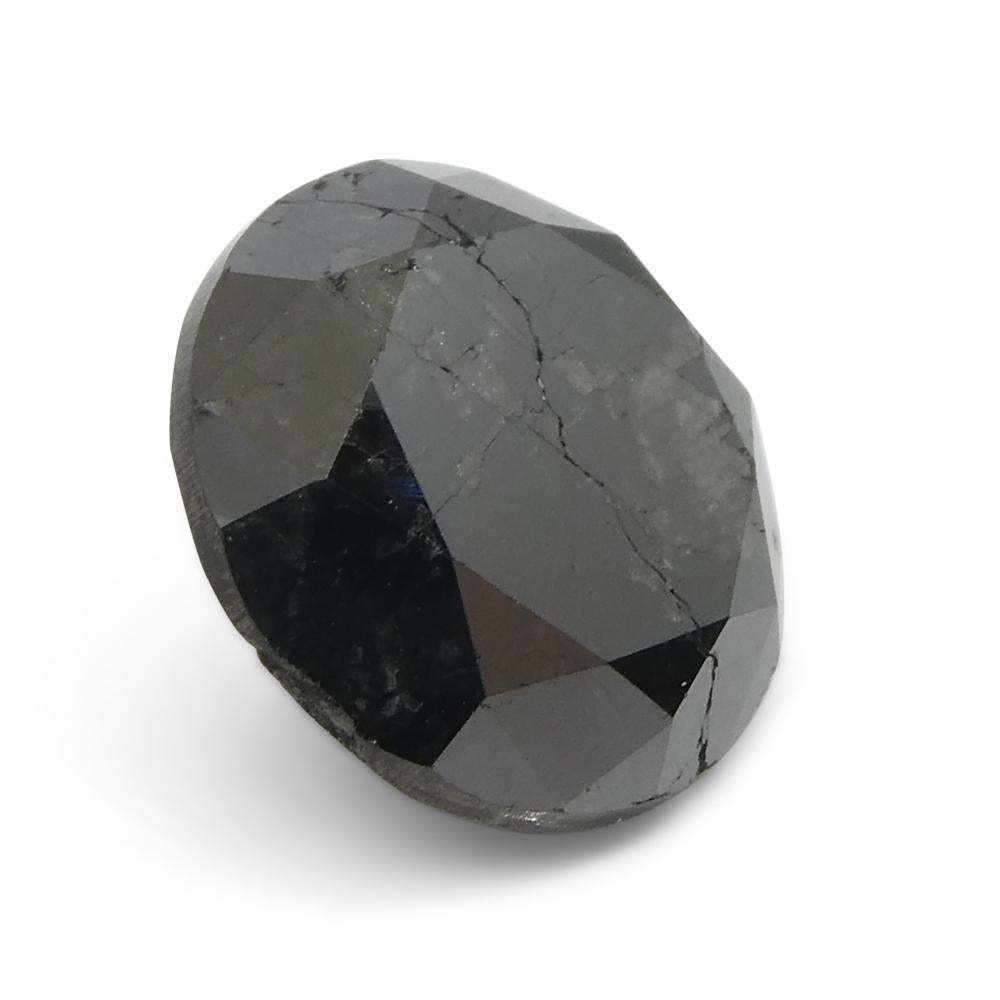 6.43ct Round Brilliant Cut Black Diamond  For Sale 7