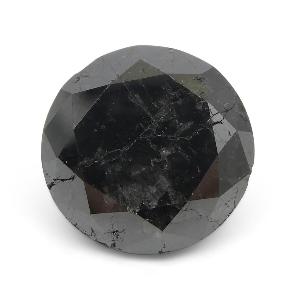 6.43ct Round Brilliant Cut Black Diamond  For Sale 8