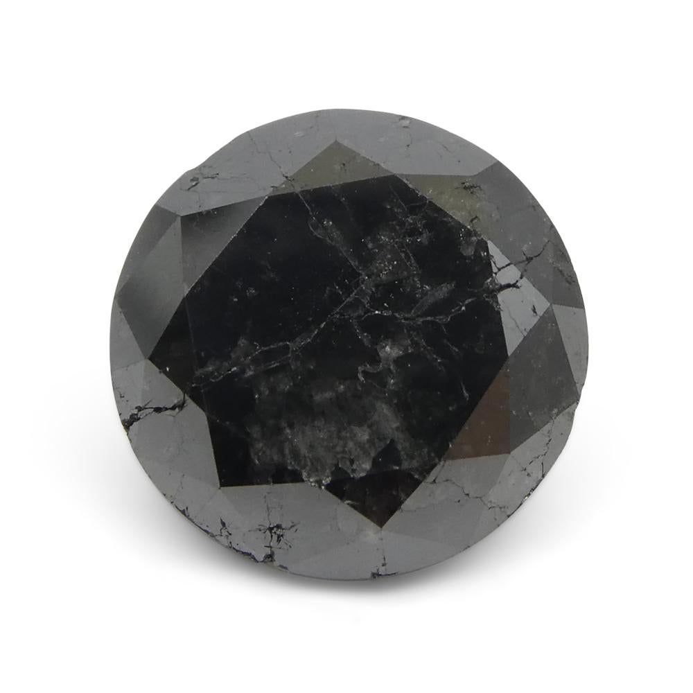 6.43ct Round Brilliant Cut Black Diamond  In New Condition For Sale In Toronto, Ontario