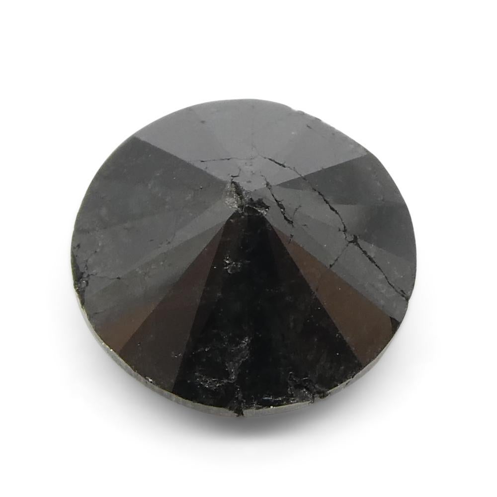 6.43ct Round Brilliant Cut Black Diamond  For Sale 1