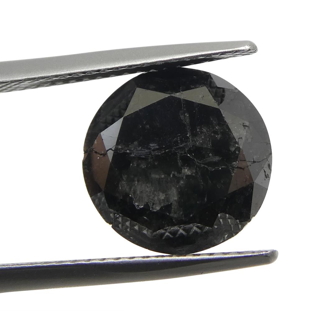 6.43ct Round Brilliant Cut Black Diamond  For Sale 2