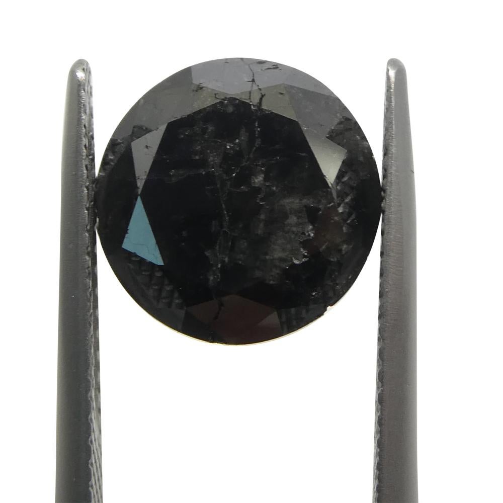 6.43ct Round Brilliant Cut Black Diamond  For Sale 3