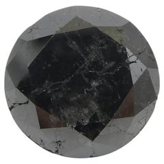 Diamant noir à taille ronde et brillante de 6.43ct 