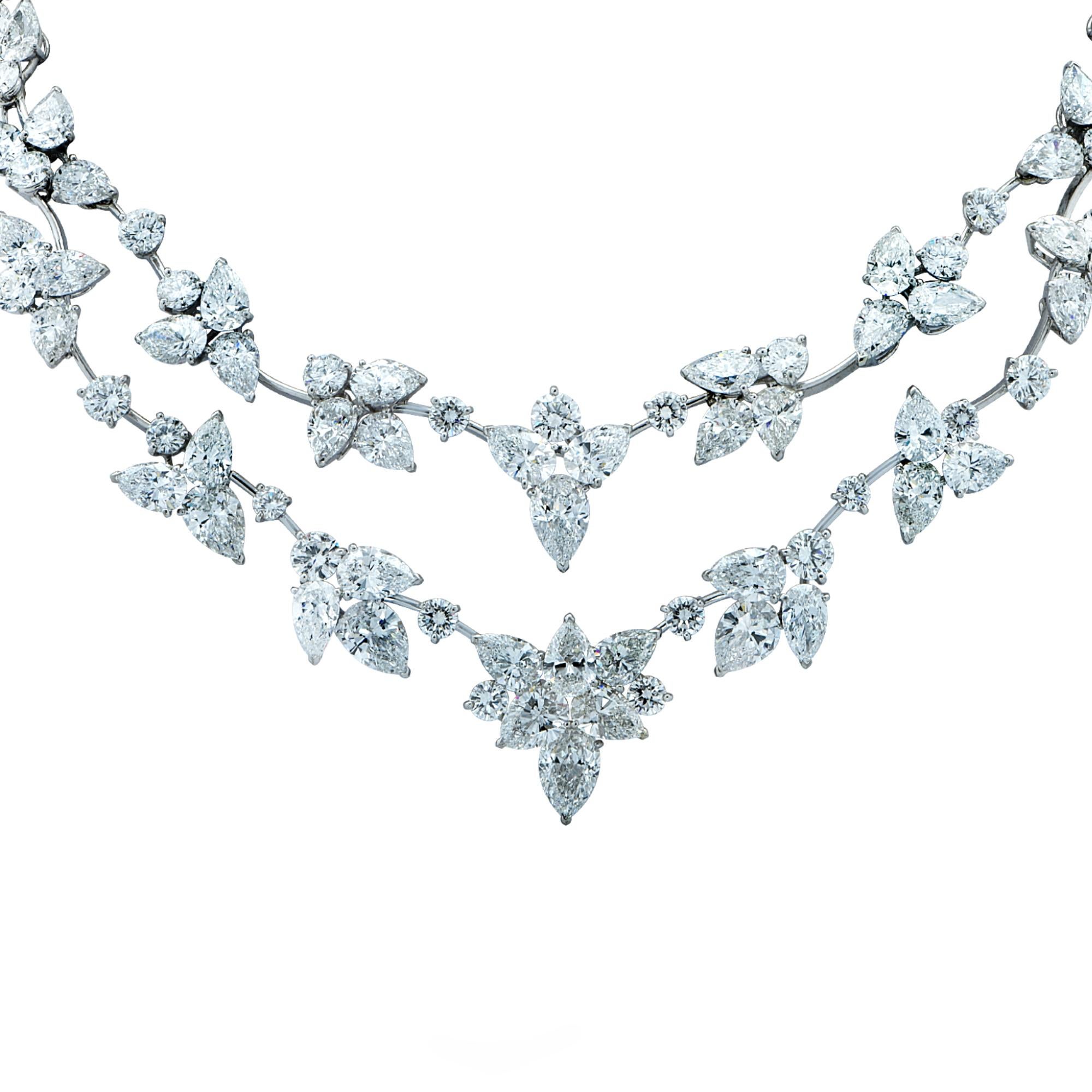 64.45 Carat Diamond Flower Necklace