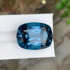 64.45 Carat Natural Loose London Blue Topaz Cushion Shape Gemstone