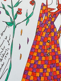 Original Fashion Design Illustration Watercolor Painting Laura Ashley Designer