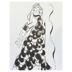 Illustration de mode originale à l'aquarelle - Peinture d'une créatrice Laura Ashley