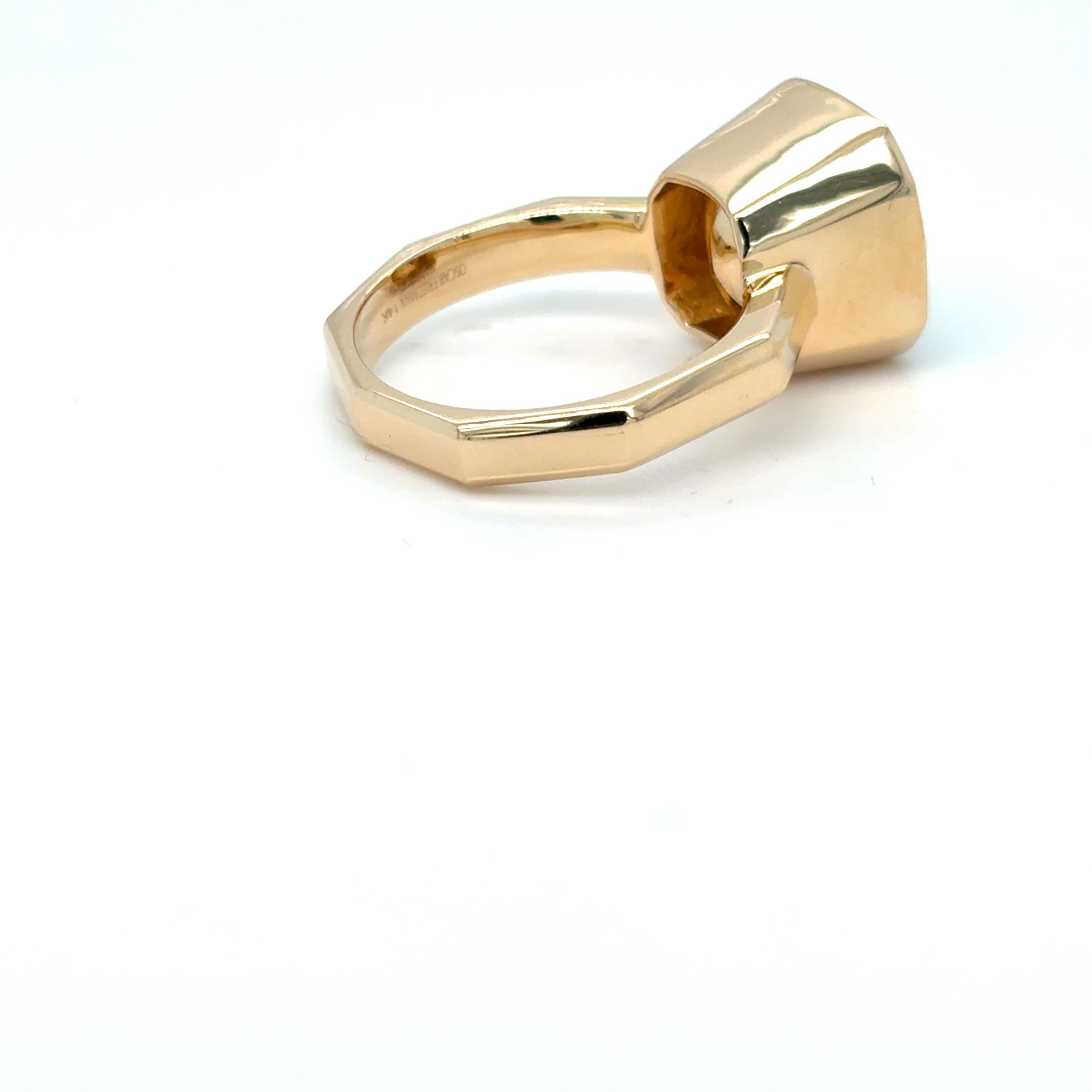 6.45 Carat Cushion Cut Colombian Emerald Yellow Gold Ring For Sale 15