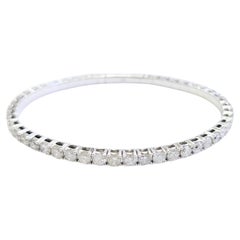 6.45 Carat Full Flexible Bangle White Gold 14 Karat
