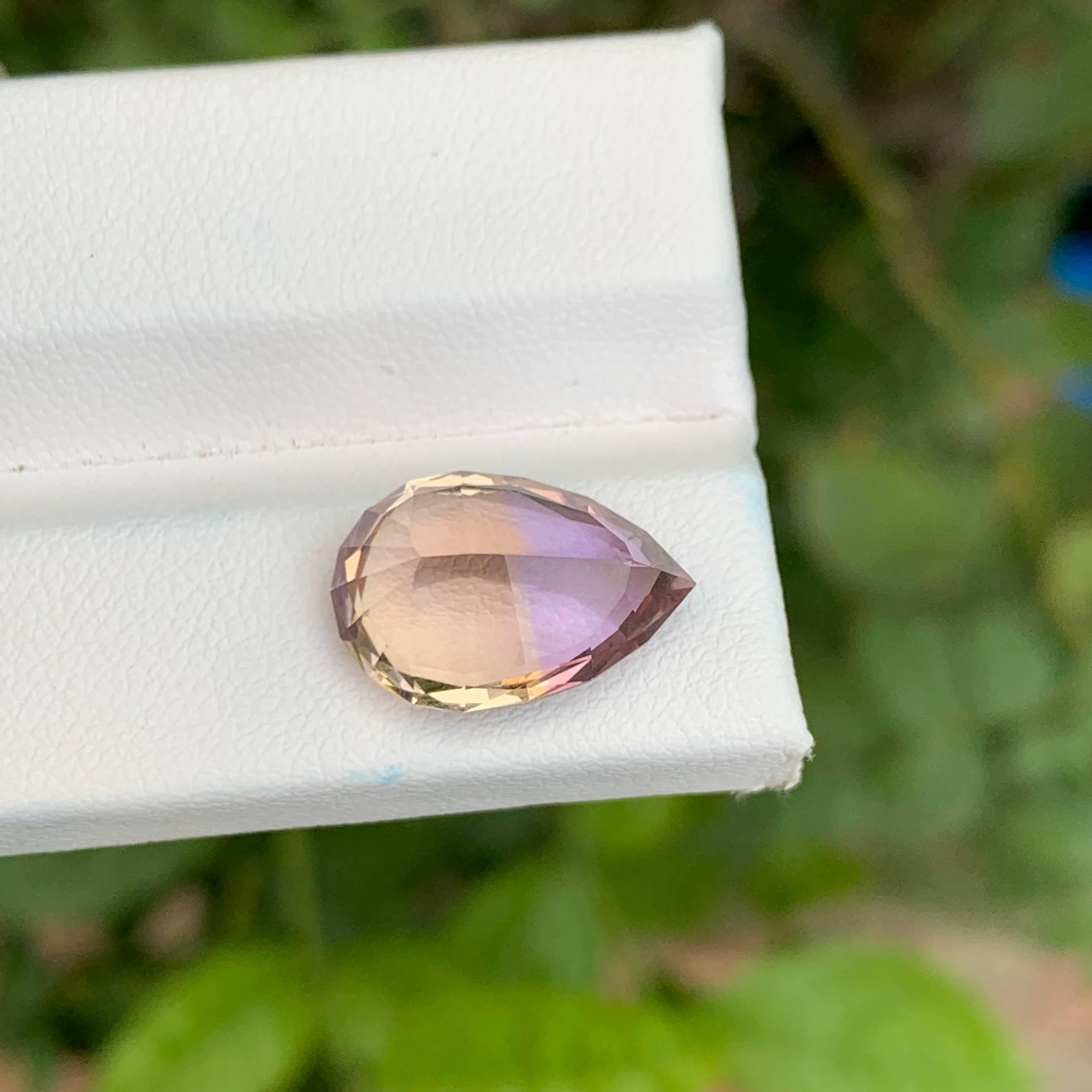 6,45 Karat Loser Bi Color Ametrine Stein Birnenschliff Natürlicher Brasilianischer Edelstein (Moderne) im Angebot