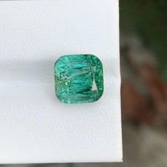 6,45 carati di tormalina naturale sciolta di colore blu, verde e inclusa, di forma quadrata