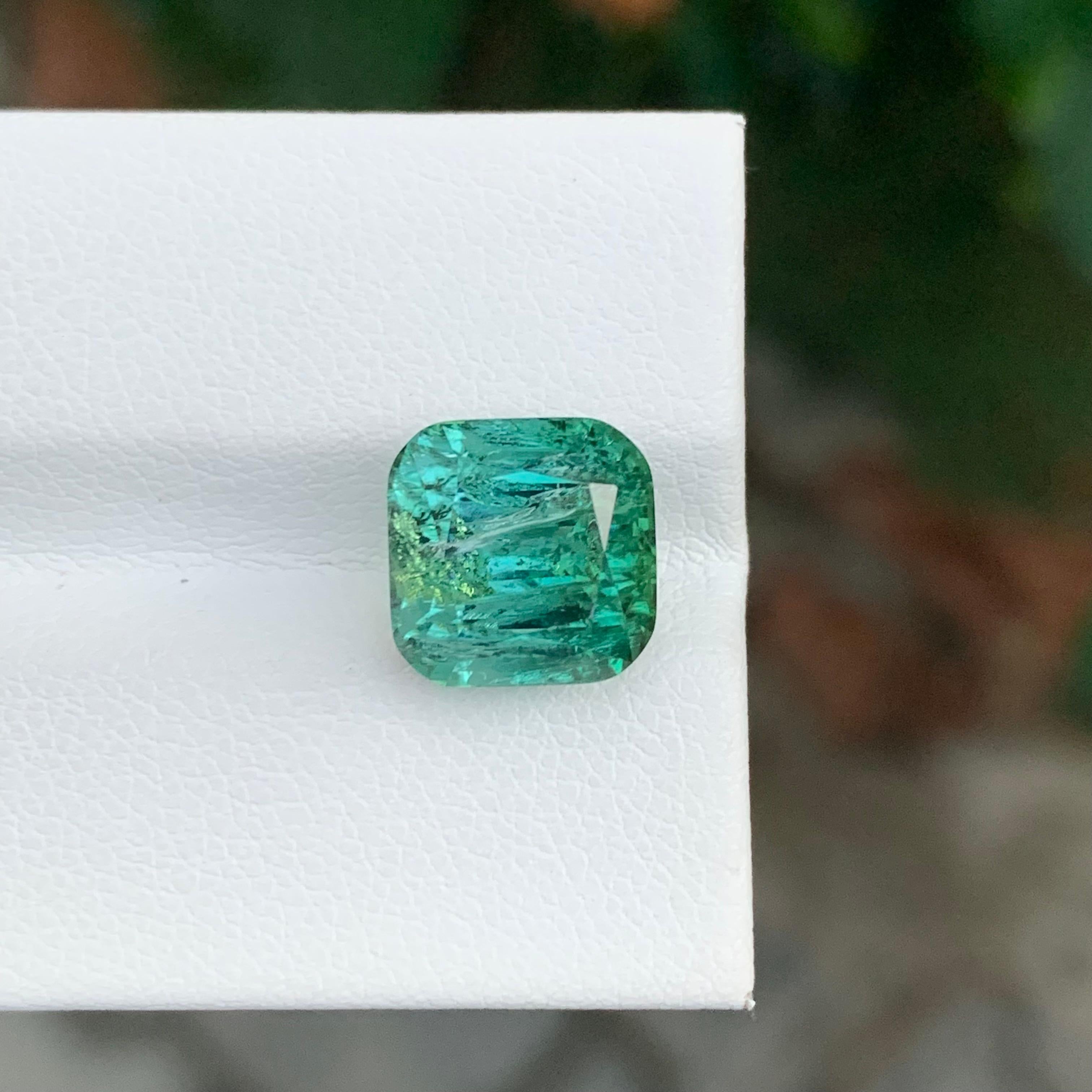 6.45 Carat Natural Loose Blue Green Included Tourmaline Square Shape Gemstone (pierre précieuse de forme carrée) Neuf - En vente à Peshawar, PK