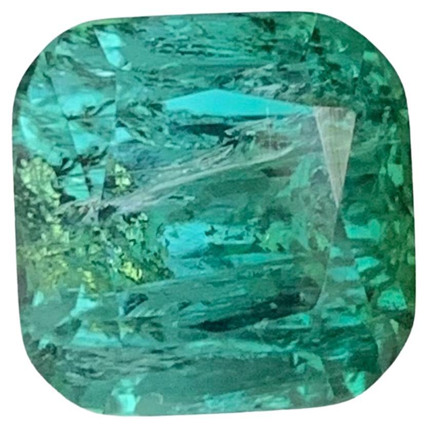 6.45 Carat Natural Loose Blue Green Included Tourmaline Square Shape Gemstone
