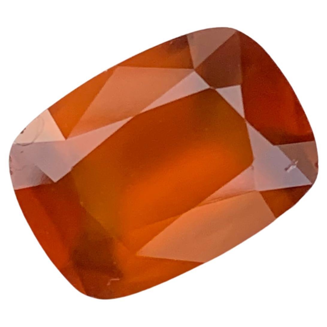 6.45 Carat Natural Loose Brown Orange Smoky Hessonite Garnet Long Cushion For Sale