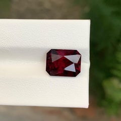 6.45 Carat Natural Loose Rhodolite Garnet Emerald Shape Gemstone