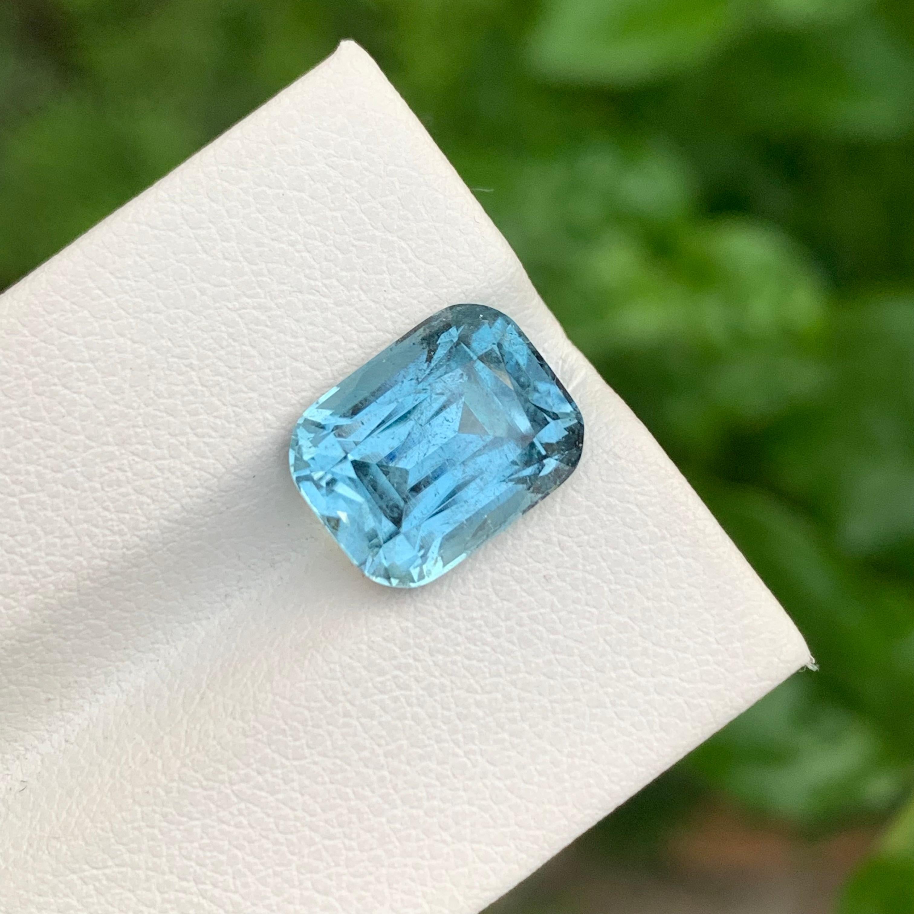 6.45 Carat Natural Loose Seafoam Tourmaline Cushion Shape Gem From Afghanistan en vente 4