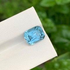 6.45 Carat Natural Loose Seafoam Tourmaline Cushion Shape Gem From Afghanistan