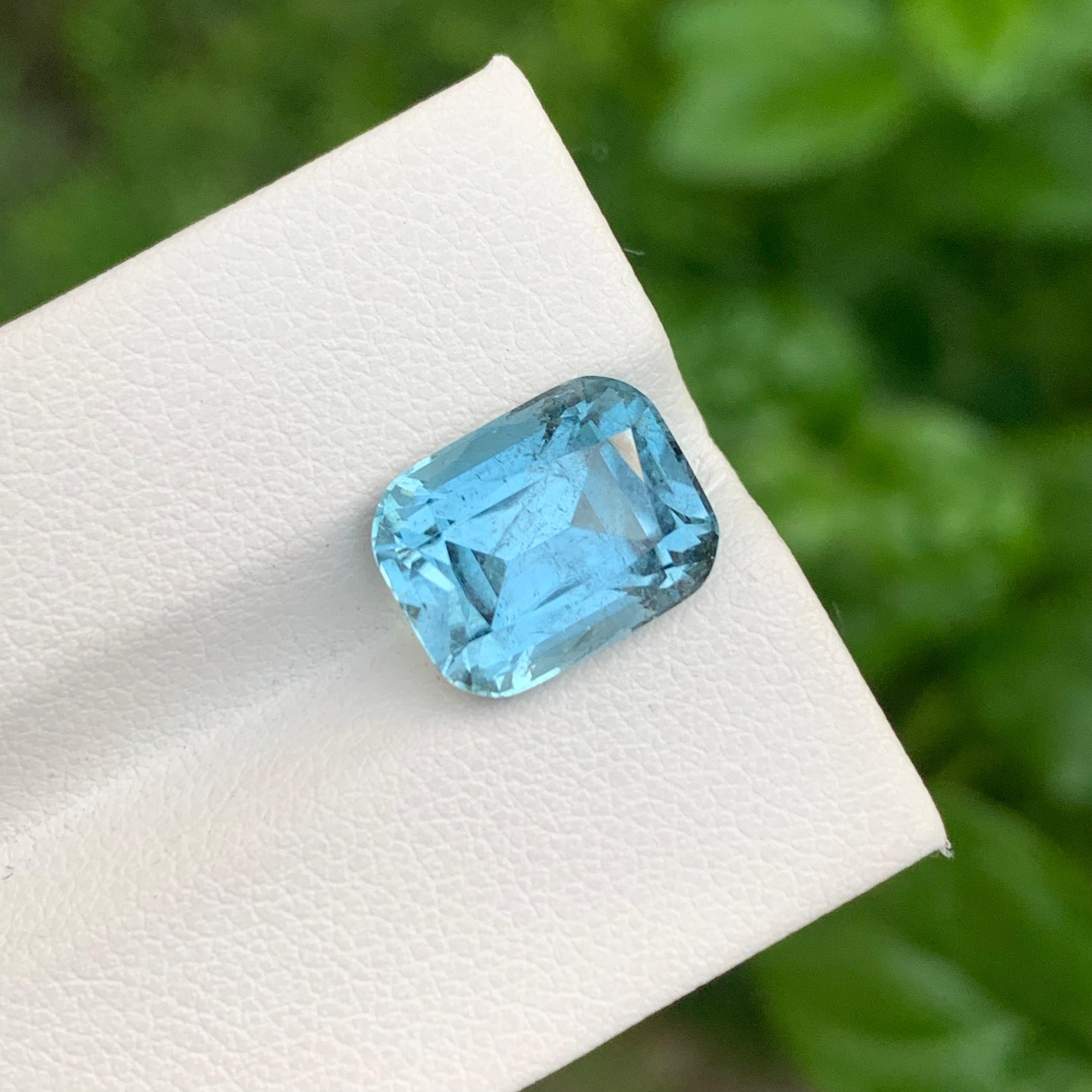 6.45 Carat Natural Loose Seafoam Tourmaline Cushion Shape Gem From Afghanistan en vente 2