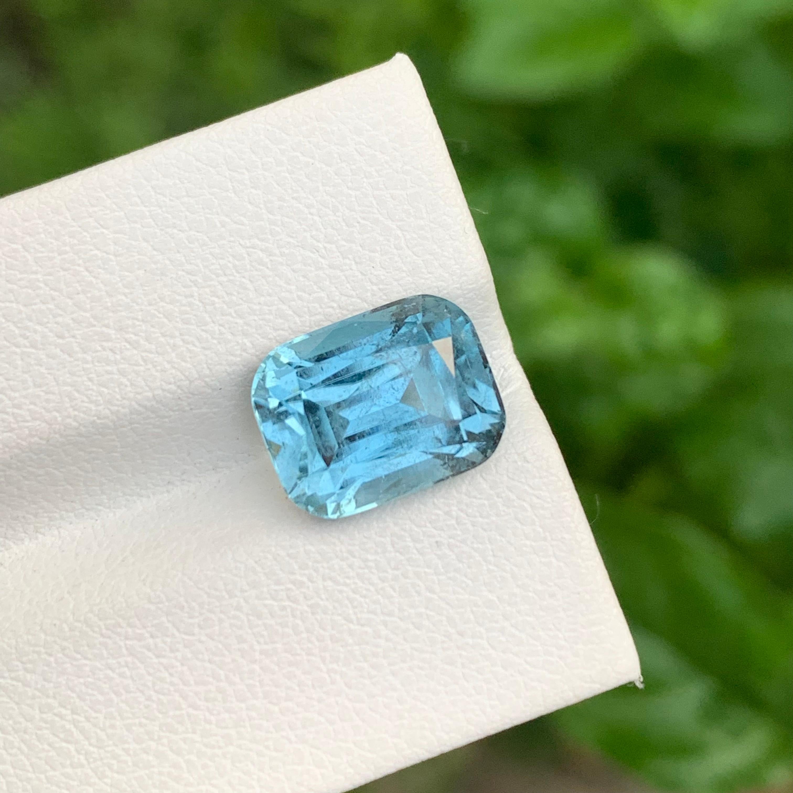 6.45 Carat Natural Loose Seafoam Tourmaline Cushion Shape Gem From Afghanistan en vente 3