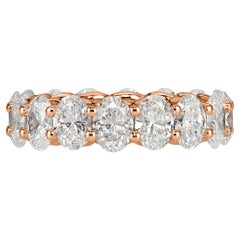 6.45 Carat Oval Band 18K Rose Gold Refined Grandeur Heirloom Diamond Ring