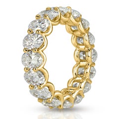 6.45 Carat Oval Band Brilliant White  Gold Heirloom-Worthy Glow Diamond Ring