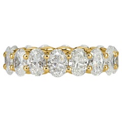6.45 Carat Oval Band Brilliant White  Gold Heirloom-Worthy Glow Diamond Ring