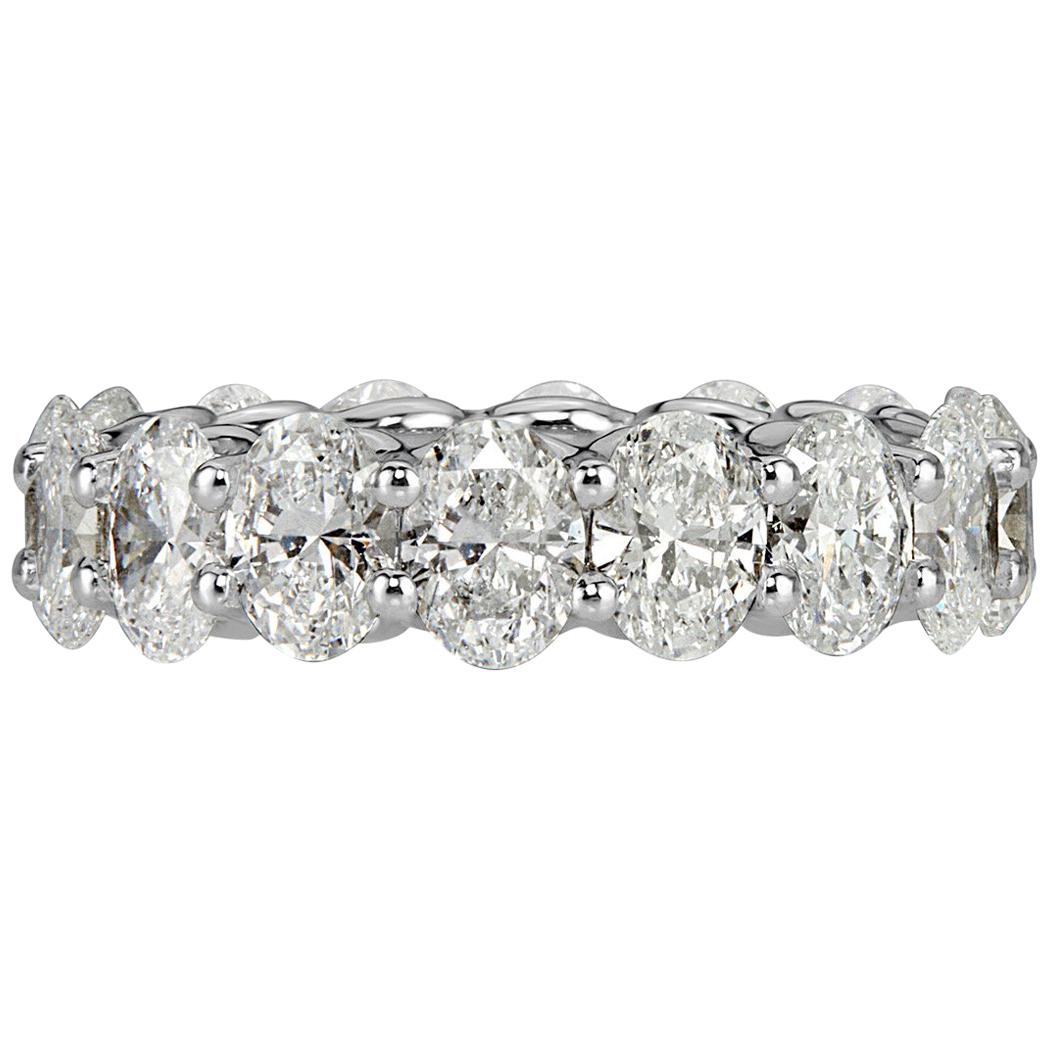 Mark Broumand 6.45 Carat Oval Cut Diamond Eternity Band in 18 Karat White Gold For Sale