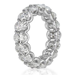 Mark Broumand 6.45 Carat Oval Cut Diamond Eternity Band in 18 Karat White Gold