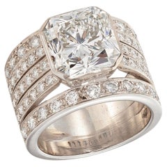 6.45 Carat Radiant Statement Brilliant White  Radiant Elegance  Diamond Ring