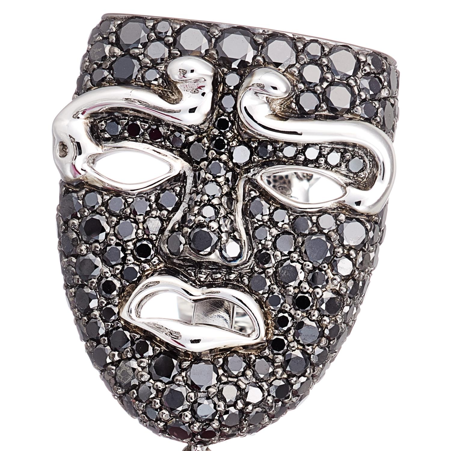 Modern Aenea 64.6ct. Enhanced Ruby Black Diamonds White Gold Sterling Silver Earrings For Sale