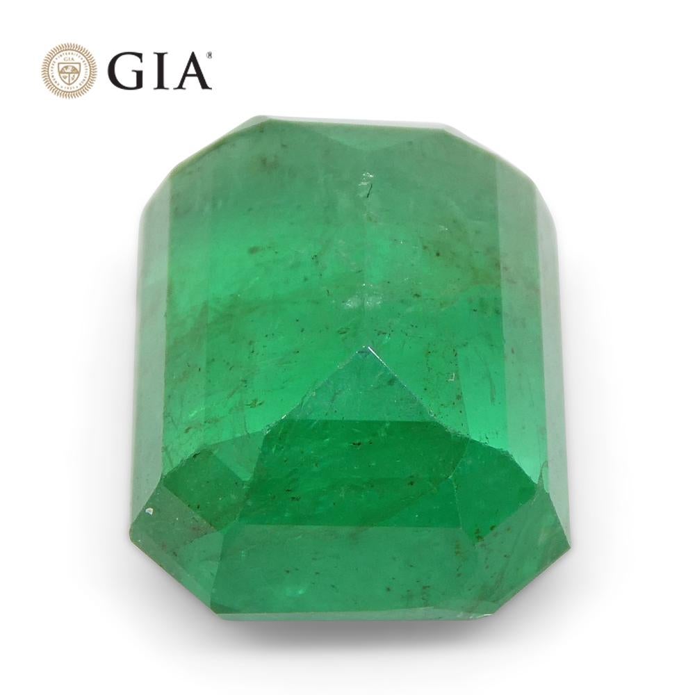 6.45ct Octagonal/Emerald Cut Green Emerald GIA Certified Russia For Sale 2
