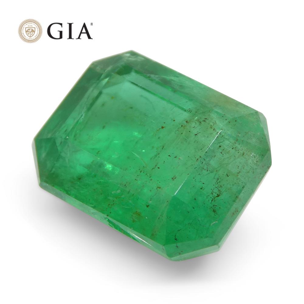 6.45ct Octagonal/Emerald Cut Green Emerald GIA Certified Russia For Sale 9