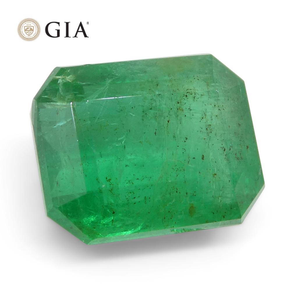 6.45ct Octagonal/Emerald Cut Green Emerald GIA Certified Russia For Sale 1