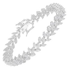Bracciale di fidanzamento con diamanti marquise da 6,45 carati SI/H in oro bianco 14k Tutte le tariffe pagate