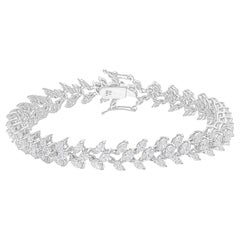 Bracciale di fidanzamento con diamanti marquise 6,45 carati SI/H Oro bianco 18 carati Tutte le tariffe pagate