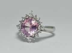 6.46 Cts Lotus Unheated Ceylon Padparadscha Ring, Padparadscha Earrings/Pendant