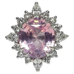 6.46 Cts Lotus Unheated Ceylon Padparadscha Ring, Padparadscha Earrings/Pendant