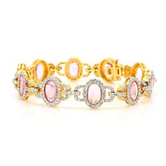6,46ct Natürlicher Pink Saphir Diamant Armband