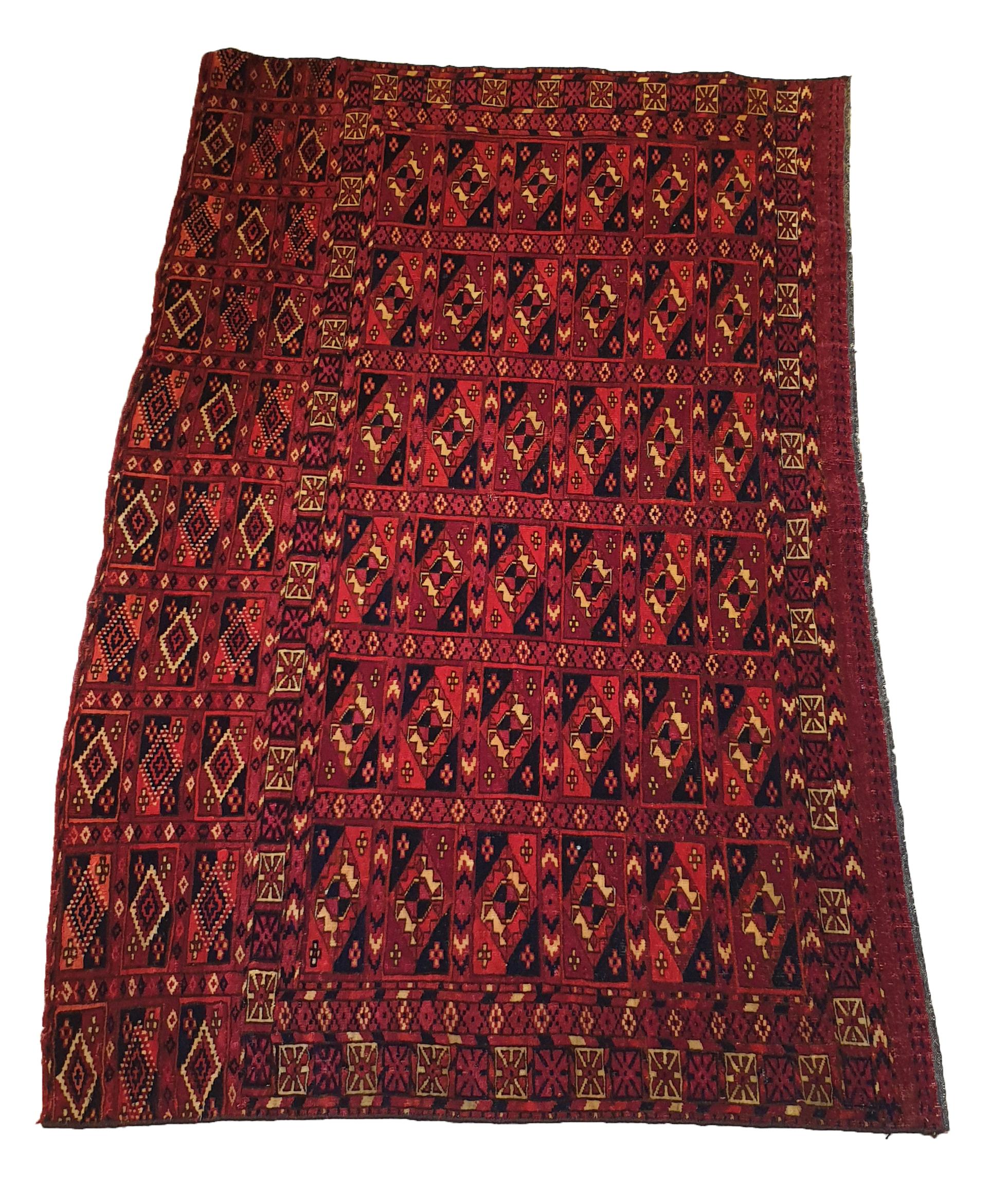 Tribal 647 - Antique Turkmen Chuval Rug, 19th Century For Sale