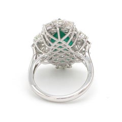 Meghna Jewels 6.47 Carat Emerald 3.75 Carat Diamond 14 Karat Gold Ring
