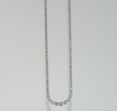 6.47 Carat Graduated Diamond Tennis Collar Ladies Necklace, 18 Karat Gold