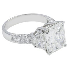 6.47 Carat Radiant Diamond Ring Brilliant White 18K Gold Heirloom-Worthy Glow