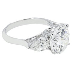 6.47 Carat Round Brilliant Diamond Ring Brilliant White 14K White Gold
