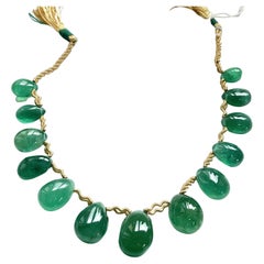64.75 Quilates Esmeralda de Zambia Gotas Liso Disposición 13 Piezas Para Joyería Fina Gema