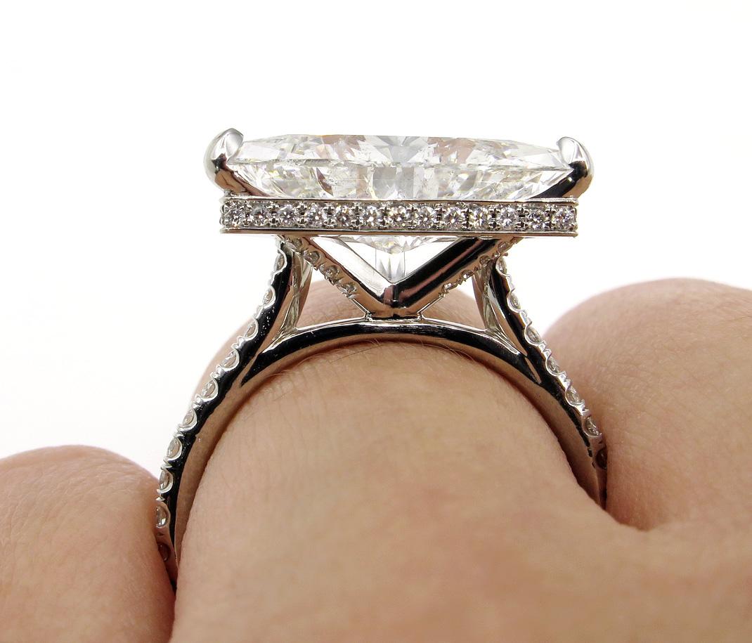 6.47ct Estate Vintage Trillion Diamond Engagement Wedding Platinum Ring EGL USA 3